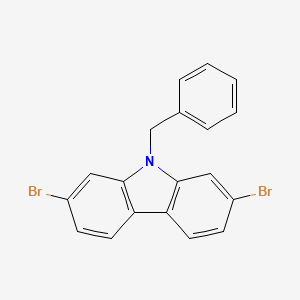 9-Benzyl-2,7-dibromo-9H-carbazole chemical structure (CAS 1384281-49-5)