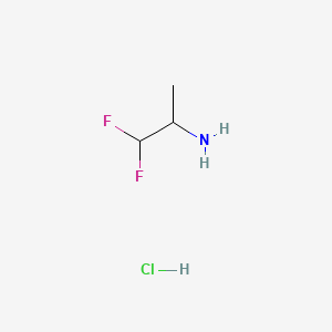 1,1-Difluoropropan-2-amine hydrochloride chemical structure (CAS 1384427-90-0)