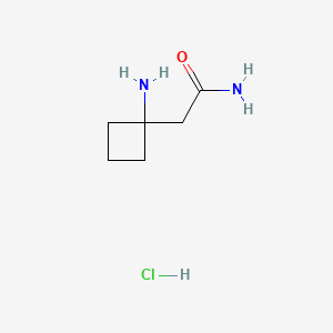 2-(1-Aminocyclobutyl)acetamide hydrochloride chemical structure (CAS 1384428-91-4)