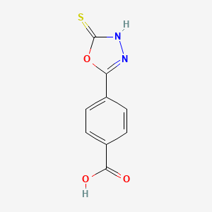 4-(5-Mercapto-1,3,4-oxadiazol-2-yl)benzoic acid chemical structure (CAS 1384429-10-0)