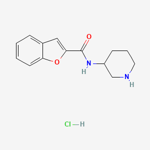 N-(Piperidin-3-yl)benzofuran-2-carboxamide hydrochloride chemical structure (CAS 1384430-31-2)