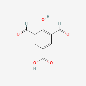 3,5-Diformyl-4-hydroxybenzoic acid chemical structure (CAS 1384440-57-6)