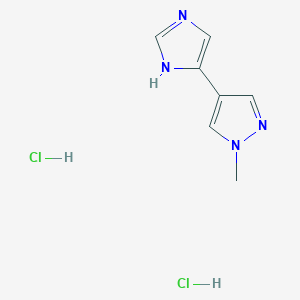 4-(1H-Imidazol-4-yl)-1-methyl-1H-pyrazole dihydrochloride chemical structure (CAS 1384543-10-5)