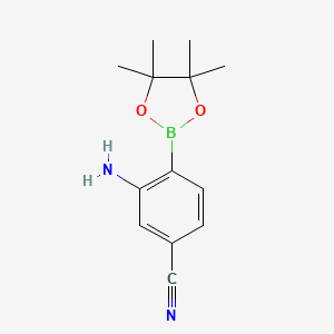 3-Amino-4-(4,4,5,5-tetramethyl-1,3,2-dioxaborolan-2-yl)benzonitrile chemical structure (CAS 1384855-68-8)