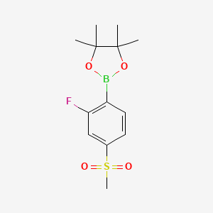 2-(2-fluoro-4-(methylsulfonyl)phenyl)-4,4,5,5-tetramethyl-1,3,2-dioxaborolane chemical structure (CAS 1384951-71-6)