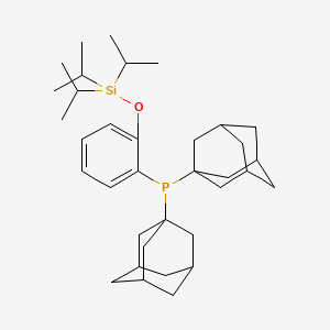 Di(adamantan-1-yl)(2-((triisopropylsilyl)oxy)phenyl)phosphine chemical structure (CAS 1384966-55-5)