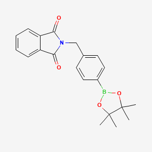 2-(4-(4,4,5,5-Tetramethyl-1,3,2-dioxaborolan-2-yl)benzyl)isoindoline-1,3-dione chemical structure (CAS 138500-87-5)