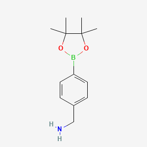 (4-(4,4,5,5-Tetramethyl-1,3,2-dioxaborolan-2-yl)phenyl)methanamine chemical structure (CAS 138500-88-6)