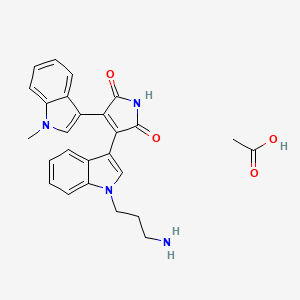 3-(1-(3-Aminopropyl)-1H-indol-3-yl)-4-(1-methyl-1H-indol-3-yl)-1H-pyrrole-2,5-dione acetate chemical structure (CAS 138516-31-1)