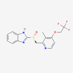 (R)-2-(((3-Methyl-4-(2,2,2-trifluoroethoxy)pyridin-2-yl)methyl)sulfinyl)-1H-benzo[d]imidazole chemical structure (CAS 138530-94-6)