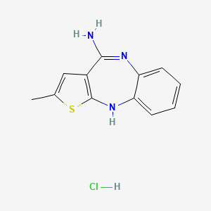 2-Methyl-10H-benzo[b]thieno[2,3-e][1,4]diazepin-4-amine hydrochloride chemical structure (CAS 138564-60-0)