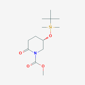Methyl (S)-5-((tert-butyldimethylsilyl)oxy)-2-oxopiperidine-1-carboxylate chemical structure (CAS 138565-91-0)