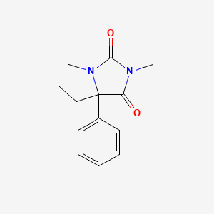 5-Ethyl-1,3-dimethyl-5-phenylimidazolidine-2,4-dione chemical structure (CAS 13861-98-8)