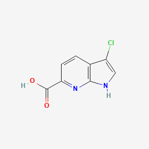 3-Chloro-1H-pyrrolo[2,3-b]pyridine-6-carboxylic acid chemical structure (CAS 1386986-10-2)
