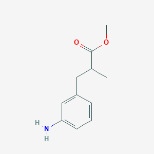 Methyl 3-(3-aminophenyl)-2-methylpropanoate chemical structure (CAS 138711-93-0)