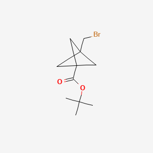 tert-Butyl 3-(bromomethyl)bicyclo[1.1.1]pentane-1-carboxylate chemical structure (CAS 138732-34-0)