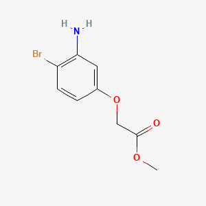 Methyl 2-(3-amino-4-bromophenoxy)acetate chemical structure (CAS 1387563-09-8)