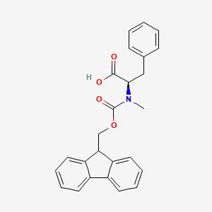 (R)-2-((((9H-Fluoren-9-yl)methoxy)carbonyl)(methyl)amino)-3-phenylpropanoic acid chemical structure (CAS 138775-05-0)