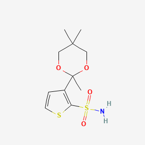 3-(2,5,5-Trimethyl-1,3-dioxan-2-yl)thiophene-2-sulfonamide chemical structure (CAS 138890-87-6)
