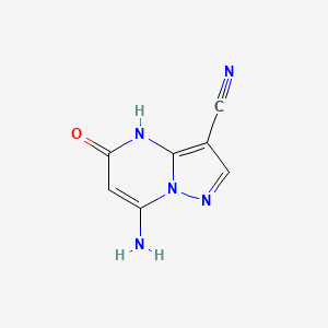 7-Amino-4,5-dihydro-5-oxo-pyrazolo[1,5-a]pyrimidine-3-carbonitrile chemical structure (CAS 138904-35-5)