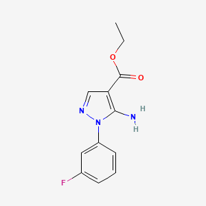 Ethyl 5-amino-1-(3-fluorophenyl)-1H-pyrazole-4-carboxylate chemical structure (CAS 138907-70-7)