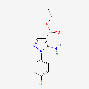 Ethyl 5-amino-1-(4-bromophenyl)-1H-pyrazole-4-carboxylate chemical structure (CAS 138907-71-8)