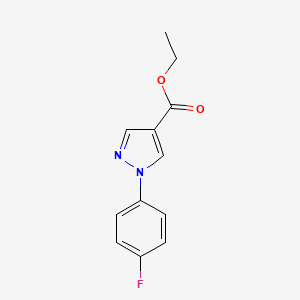 Ethyl 1-(4-fluorophenyl)-1H-pyrazole-4-carboxylate chemical structure (CAS 138907-73-0)