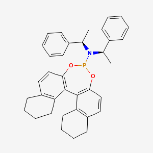 (11bR)-8,9,10,11,12,13,14,15-Octahydro-N,Nbis[(1R)-1-phenylethyl]dinaphtho[2,1-d:1',2'-f][1,3,2]dioxaphosphepin-4-amine chemical structure (CAS 1389329-66-1)