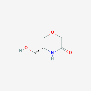 (R)-5-(Hydroxymethyl)morpholin-3-one chemical structure (CAS 1389350-66-6)