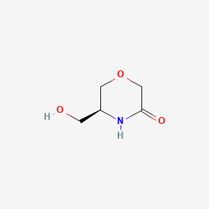 (S)-5-(Hydroxymethyl)morpholin-3-one chemical structure (CAS 1389384-57-9)