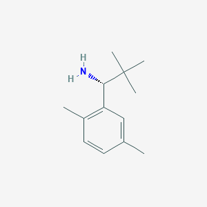 (R)-1-(2,5-Dimethylphenyl)-2,2-dimethylpropan-1-amine chemical structure (CAS 1389881-79-1)