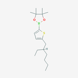 2-(5-(2-Ethylhexyl)thiophen-2-yl)-4,4,5,5-tetramethyl-1,3,2-dioxaborolane chemical structure (CAS 1390584-88-9)
