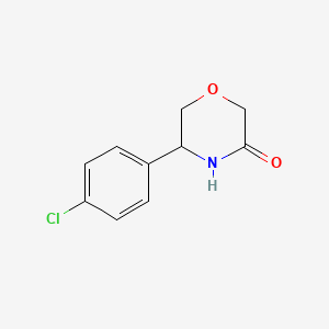 5-(4-Chlorophenyl)morpholin-3-one chemical structure (CAS 1391115-83-5)