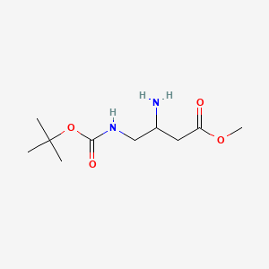 Methyl 3-amino-4-[(tert-butoxy)carbonylamino]butanoate chemical structure (CAS 1391209-85-0)