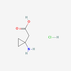 2-(1-Aminocyclopropyl)acetic acid hydrochloride chemical structure (CAS 139132-50-6)