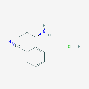 (S)-2-(1-Amino-2-methylpropyl)benzonitrile hydrochloride chemical structure (CAS 1391355-85-3)