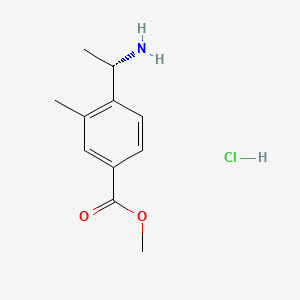 Methyl (S)-4-(1-aminoethyl)-3-methylbenzoate hydrochloride chemical structure (CAS 1391358-26-1)