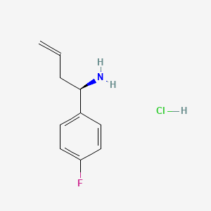 (R)-1-(4-Fluorophenyl)but-3-en-1-amine hydrochloride chemical structure (CAS 1391361-52-6)