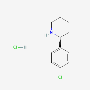 (2S)-2-(4-Chlorophenyl)piperidine hydrochloride chemical structure (CAS 1391375-27-1)
