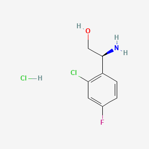 (S)-2-Amino-2-(2-chloro-4-fluorophenyl)ethan-1-ol hydrochloride chemical structure (CAS 1391376-63-8)