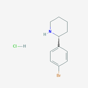 (R)-2-(4-Bromophenyl)piperidine hydrochloride chemical structure (CAS 1391389-94-8)