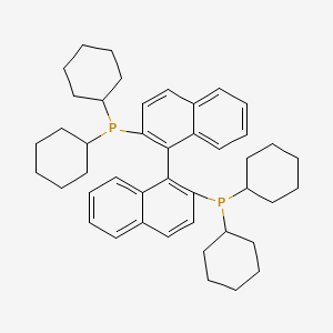 (R)-2,2'-Bis(dicyclohexylphosphino)-1,1'-binaphthalene chemical structure (CAS 139139-92-7)