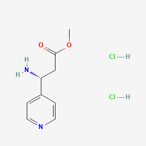 Methyl (R)-3-amino-3-(pyridin-4-yl)propanoate dihydrochloride chemical structure (CAS 1391398-54-1)