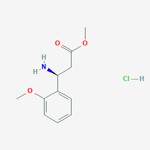 (S)-Methyl 3-amino-3-(2-methoxyphenyl)propanoate hydrochloride chemical structure (CAS 1391398-83-6)