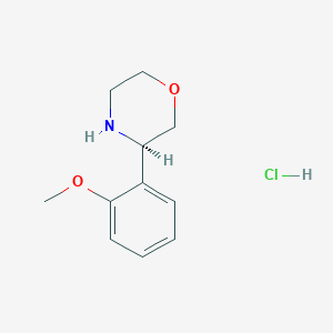 (R)-3-(2-Methoxyphenyl)morpholine hydrochloride chemical structure (CAS 1391400-34-2)