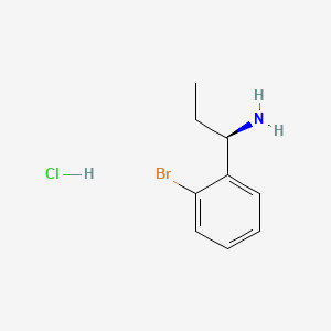 (R)-1-(2-Bromophenyl)propan-1-amine hydrochloride chemical structure (CAS 1391402-23-5)