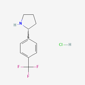 (R)-2-(4-(Trifluoromethyl)phenyl)pyrrolidine hydrochloride chemical structure (CAS 1391407-62-7)