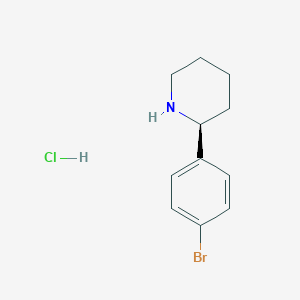 (S)-2-(4-Bromophenyl)piperidine hydrochloride chemical structure (CAS 1391410-27-7)