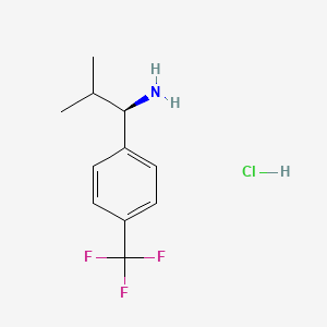 (R)-2-Methyl-1-(4-(trifluoromethyl)phenyl)propan-1-amine hydrochloride chemical structure (CAS 1391423-72-5)