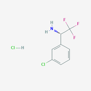 (S)-1-(3-Chlorophenyl)-2,2,2-trifluoroethanamine hydrochloride chemical structure (CAS 1391426-98-4)